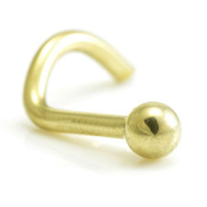 Zircon PVD Gold Ball Nose Stud