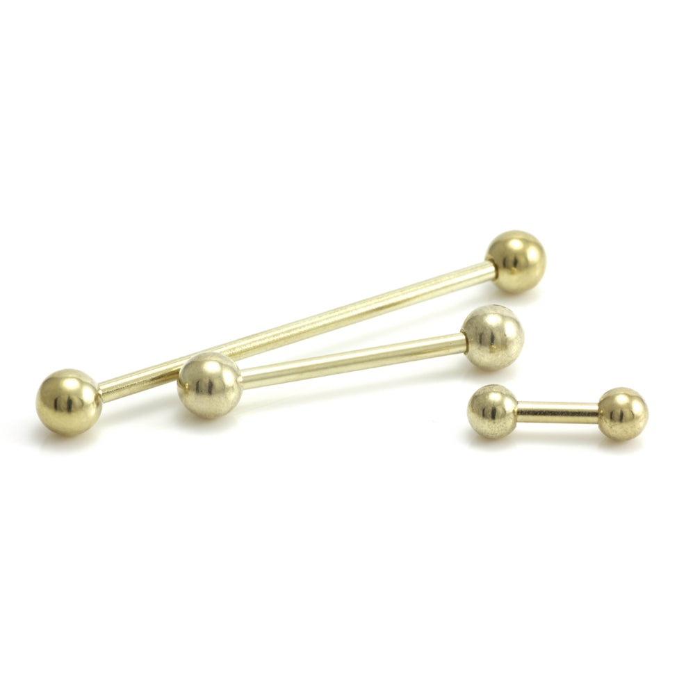 Zircon PVD Gold Ti Barbell