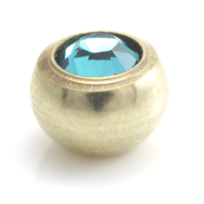 Zircon PVD Gold Ti Gem Ball