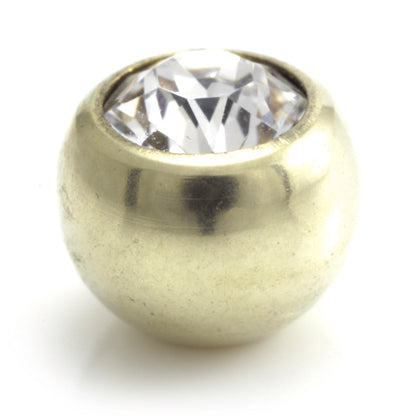 Zircon PVD Gold Ti Gem Ball