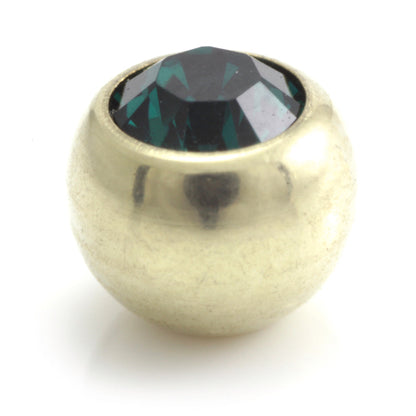 Zircon PVD Gold Ti Micro Gem Ball