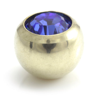 Zircon PVD Gold Ti Gem Ball