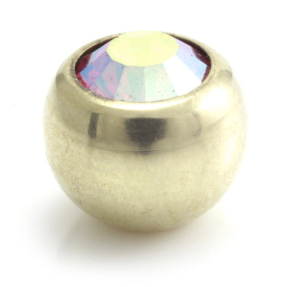 Zircon PVD Gold Ti Gem Ball