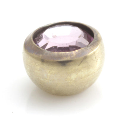 Zircon PVD Gold Ti Micro Gem Ball