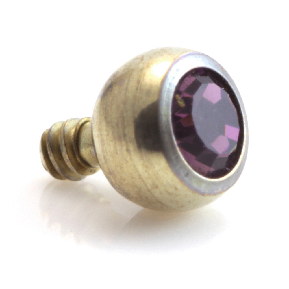 Zircon PVD Gold Ti Micro Internal Gem Ball