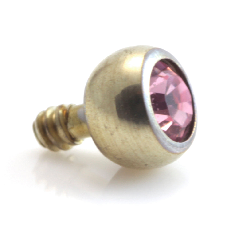 Zircon PVD Gold Ti Micro Internal Gem Ball