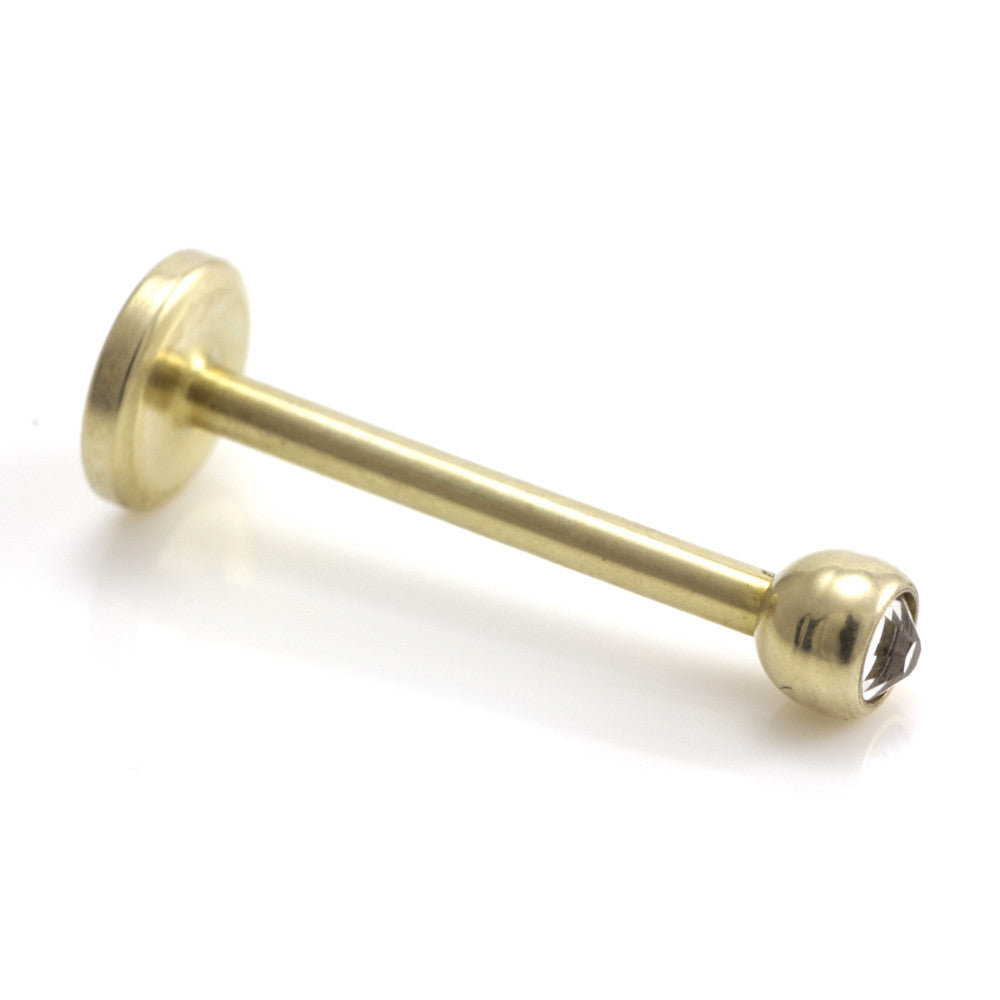 Zircon PVD Gold Ti Micro Internal Gem Labret
