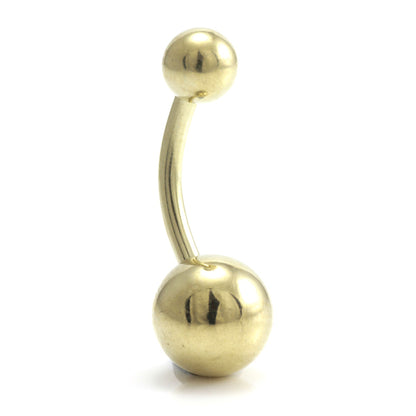 Zircon PVD Gold Ti Plain Navel Bar
