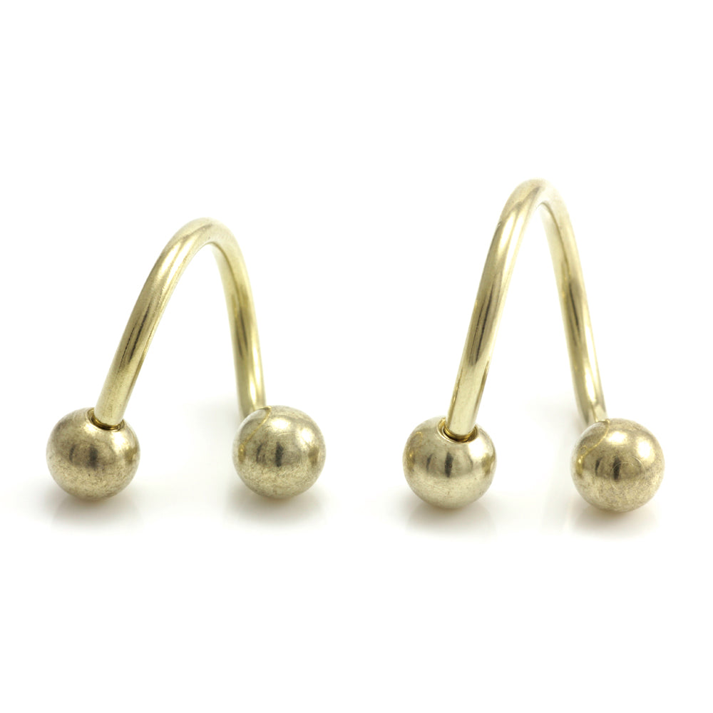 Zircon PVD Gold Ti Plain Spiral