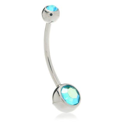 Discounted Titanium External Thread Double Jewelled Navel