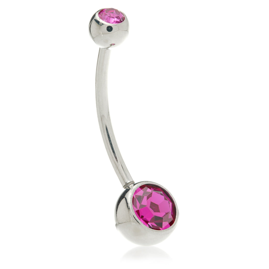 Discounted Titanium External Thread Double Jewelled Navel