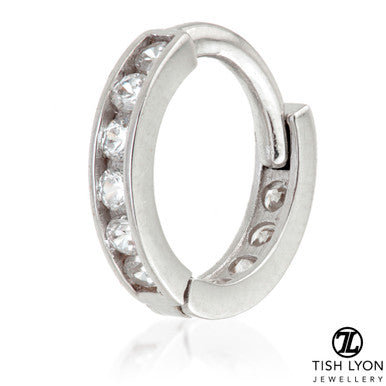 TL - Gold Channel Gem Hinged Ring