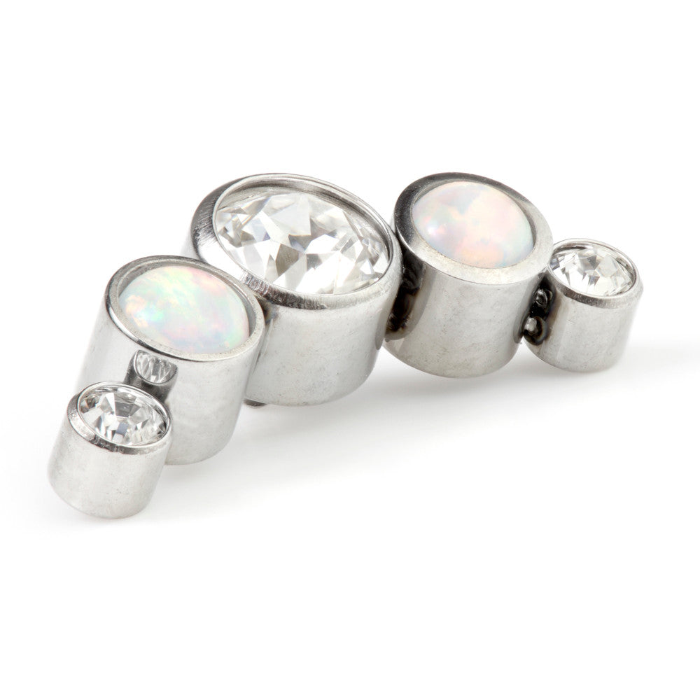 Ti Gem Middle & Opal Sides Crescent Attachment