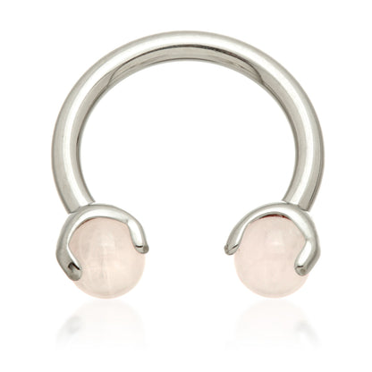 Ti Internal Circular Barbell with Double Semi Precious Stone Prong