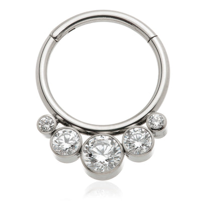 Ti Couture Front Facing Triple Bezel Hinged Ring