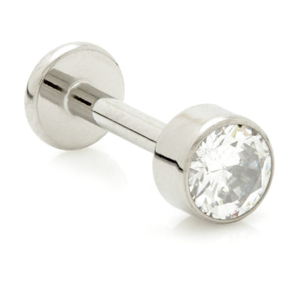 Ti Threadless Labret with Ti Gem Disk Attachment