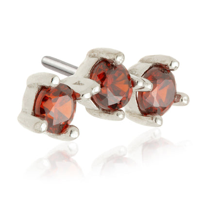 TL - 14ct Gold Triple Gem Pin Attachment