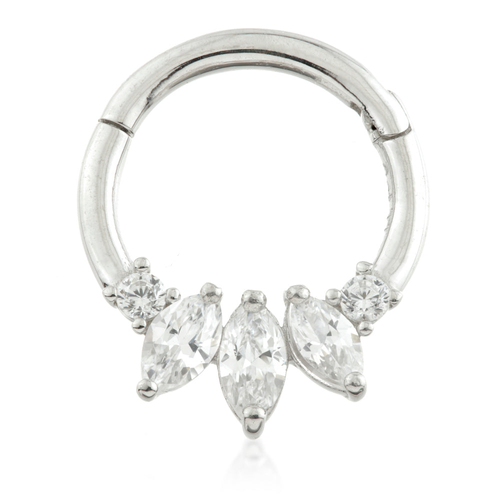 TL - Gold Triple Marquise Hinge Daith Ring