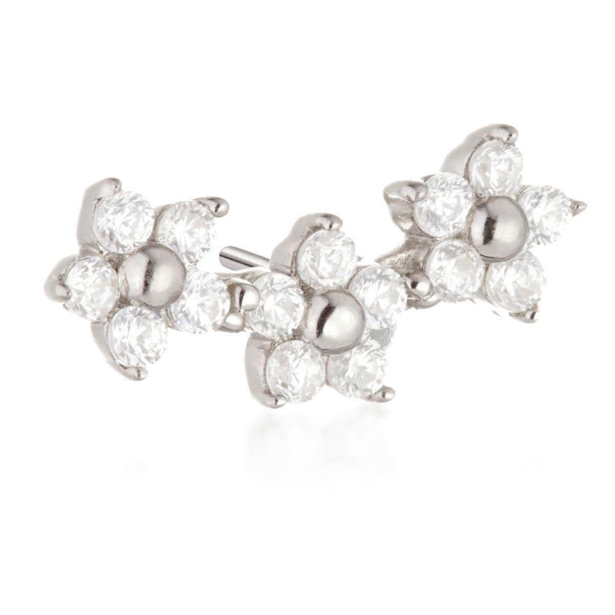 TL - 14ct Threadless Gold Flower Crescent Pin Attachment