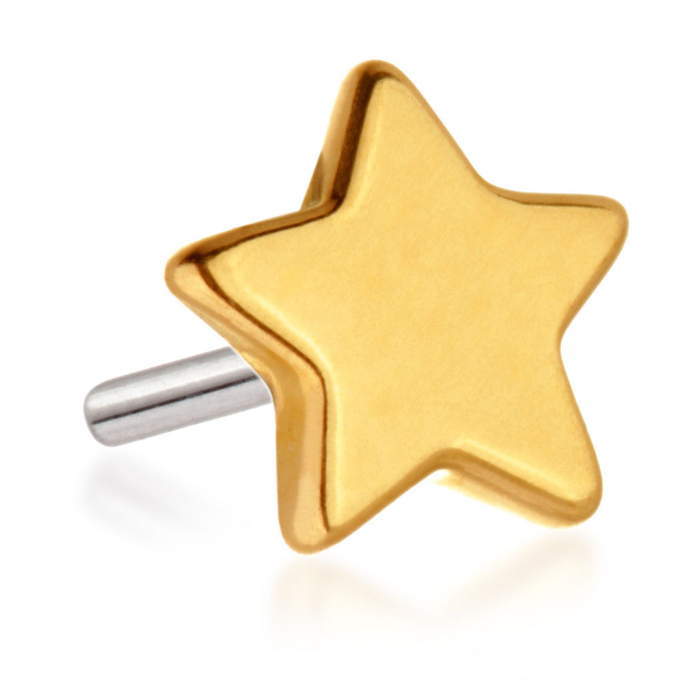 TL - 14ct Threadless Gold Star Pin Attachment