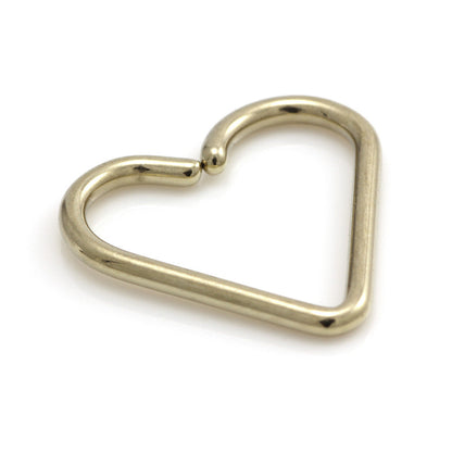 Zircon Gold Steel Heart Ring