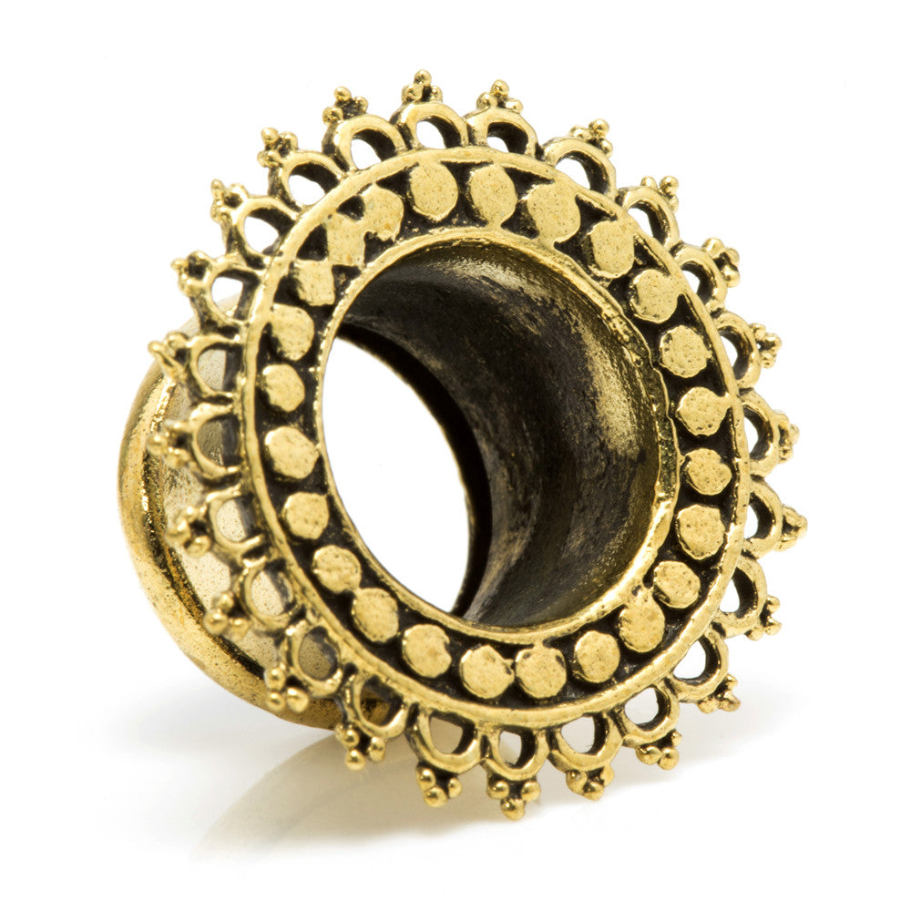 1x Brass Afghan Flared Tunnel