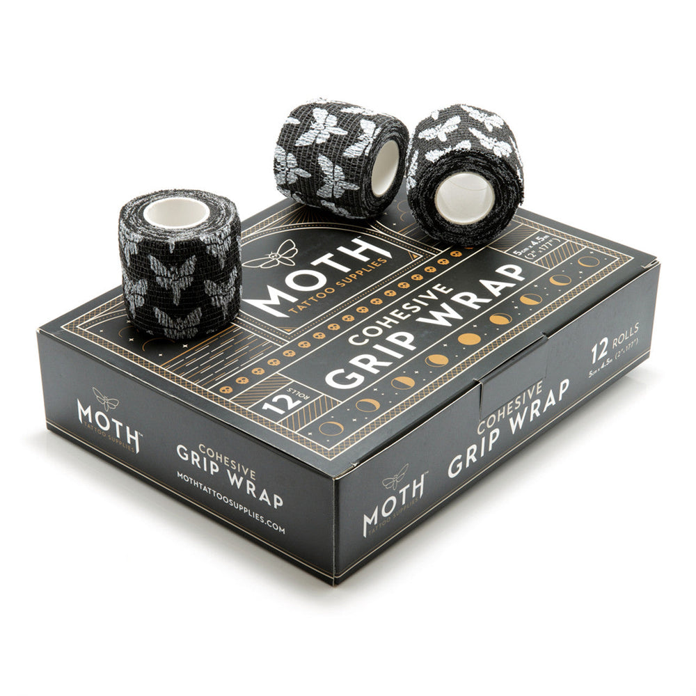 Moth Grip Wrap 2" - Box of 12 - Black With Logo