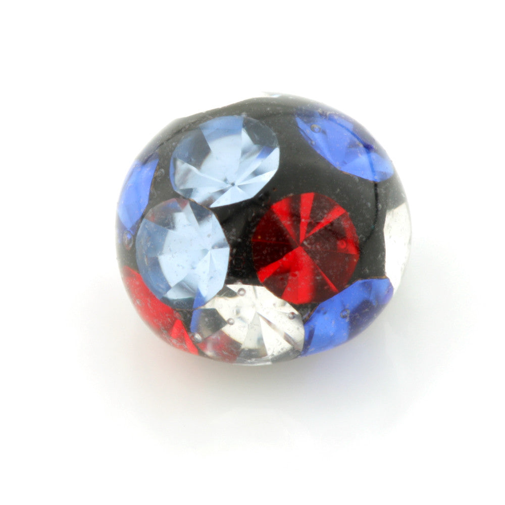 External Thread Multi Gem Resin Coated Balls -1.2mm-3mm-Mixed Colours