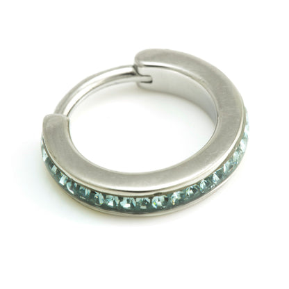 Steel Multi Gem Hinged Micro Ring