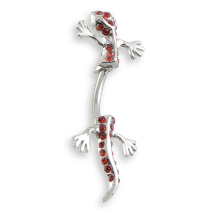 Gecko Silver & Steel Hanging Navel
