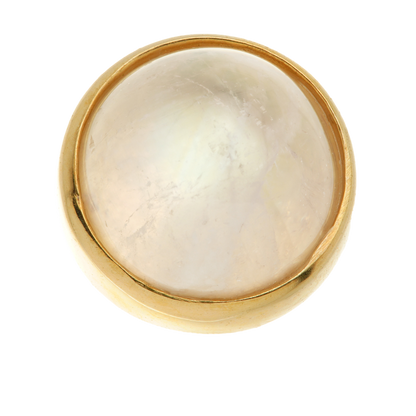 TL - 14ct Gold Threadless Moonstone Cabochon Round Pin Attachment