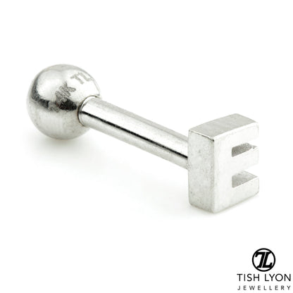 Micro Letter 14 Carat Solid Gold Barbell Earring