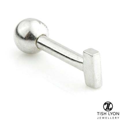 Micro Letter 14 Carat Solid Gold Barbell Earring