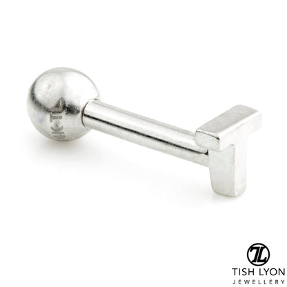 Micro Letter 14 Carat Solid Gold Barbell Earring