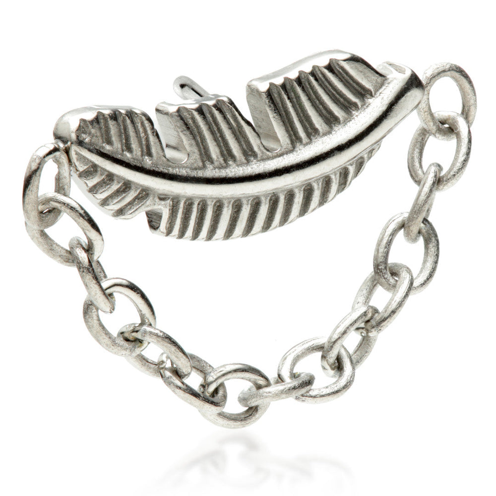 Ti Feather with Hanging Chain Threadless Attachment