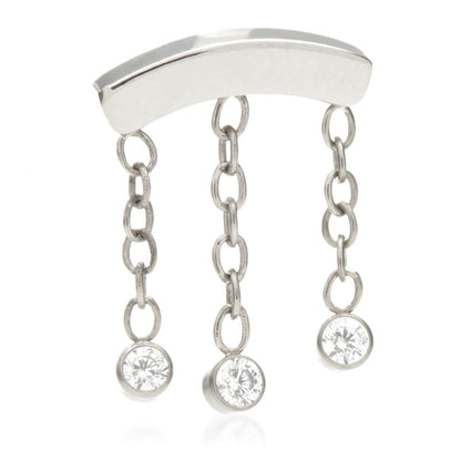 Ti Internal Triple Hanging Chain with Bezel Ends Attachment