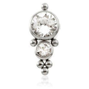 Ti Couture Titanium 2 Cluster Gems Flat Clip In Disk