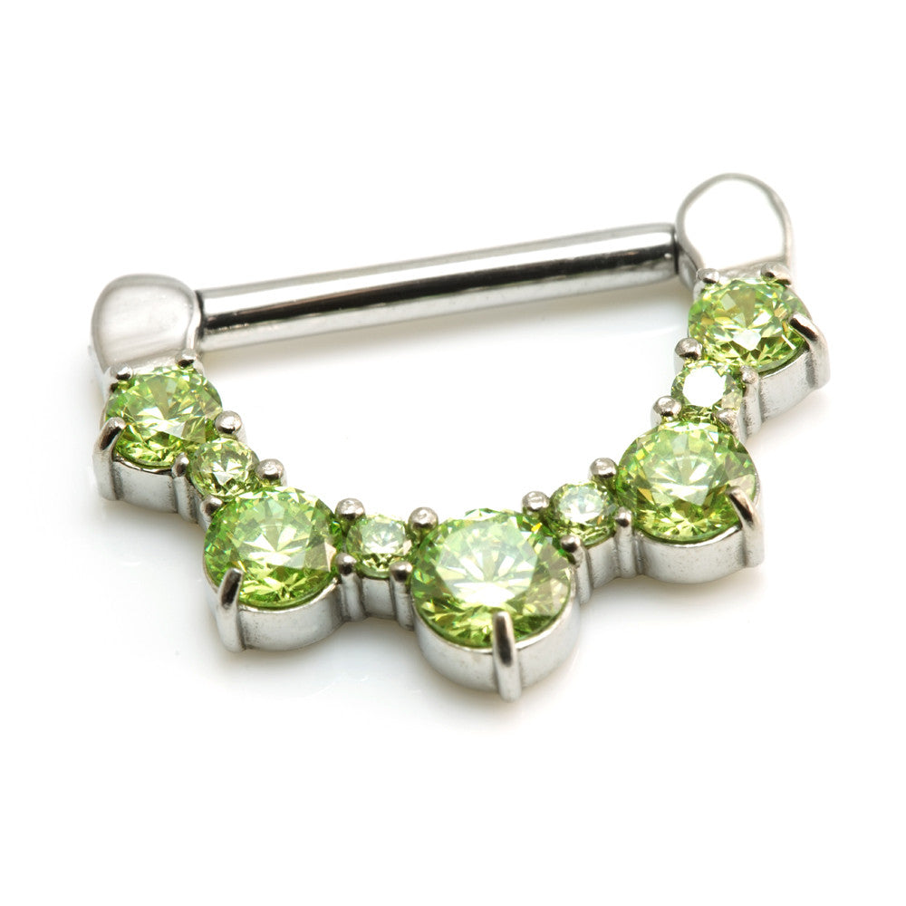 Round Gem Steel Nipple Clicker