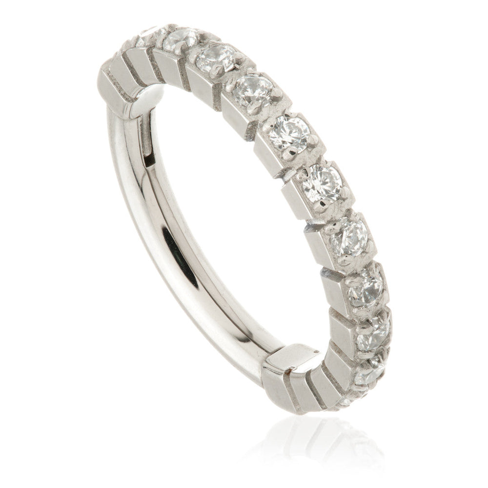 Ti Couture Side Pavé Hinge Ring