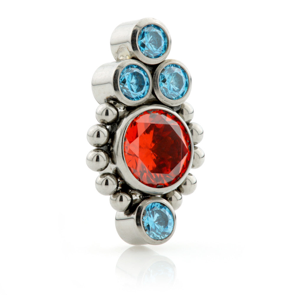 Ti Internal Caeli Gem and Bead Cluster Attachment (0.9mm thread)