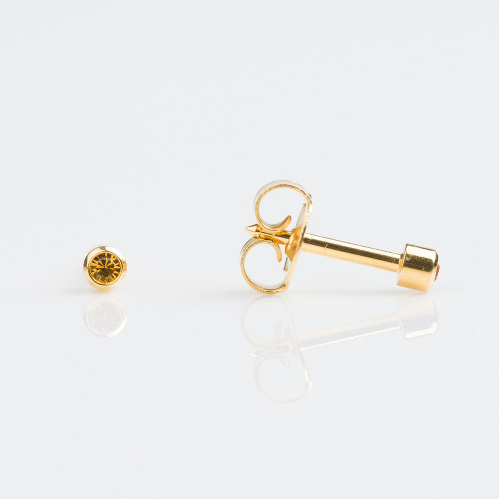 Studex Mini Gold Plated Bezel November Studs - Pack of 12