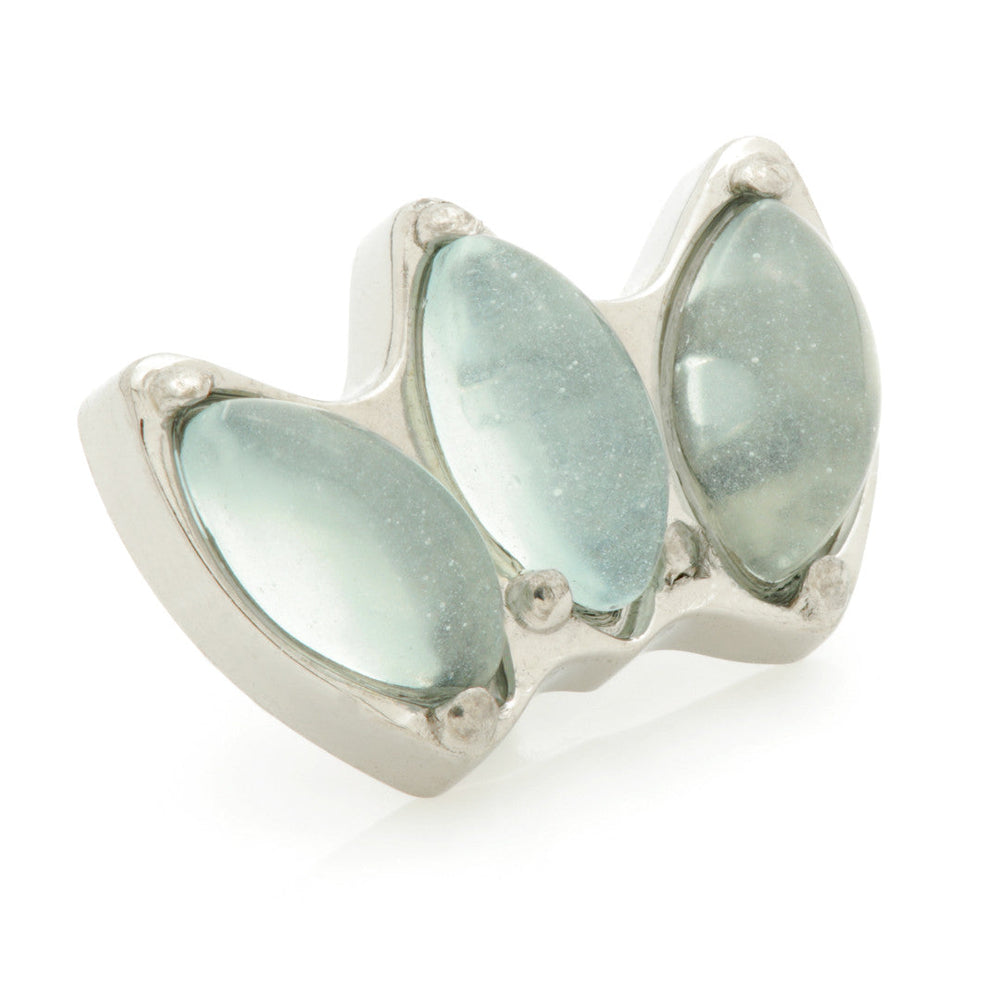 Ti Internal Triple Marquise Attachment with Aquamarine Stone