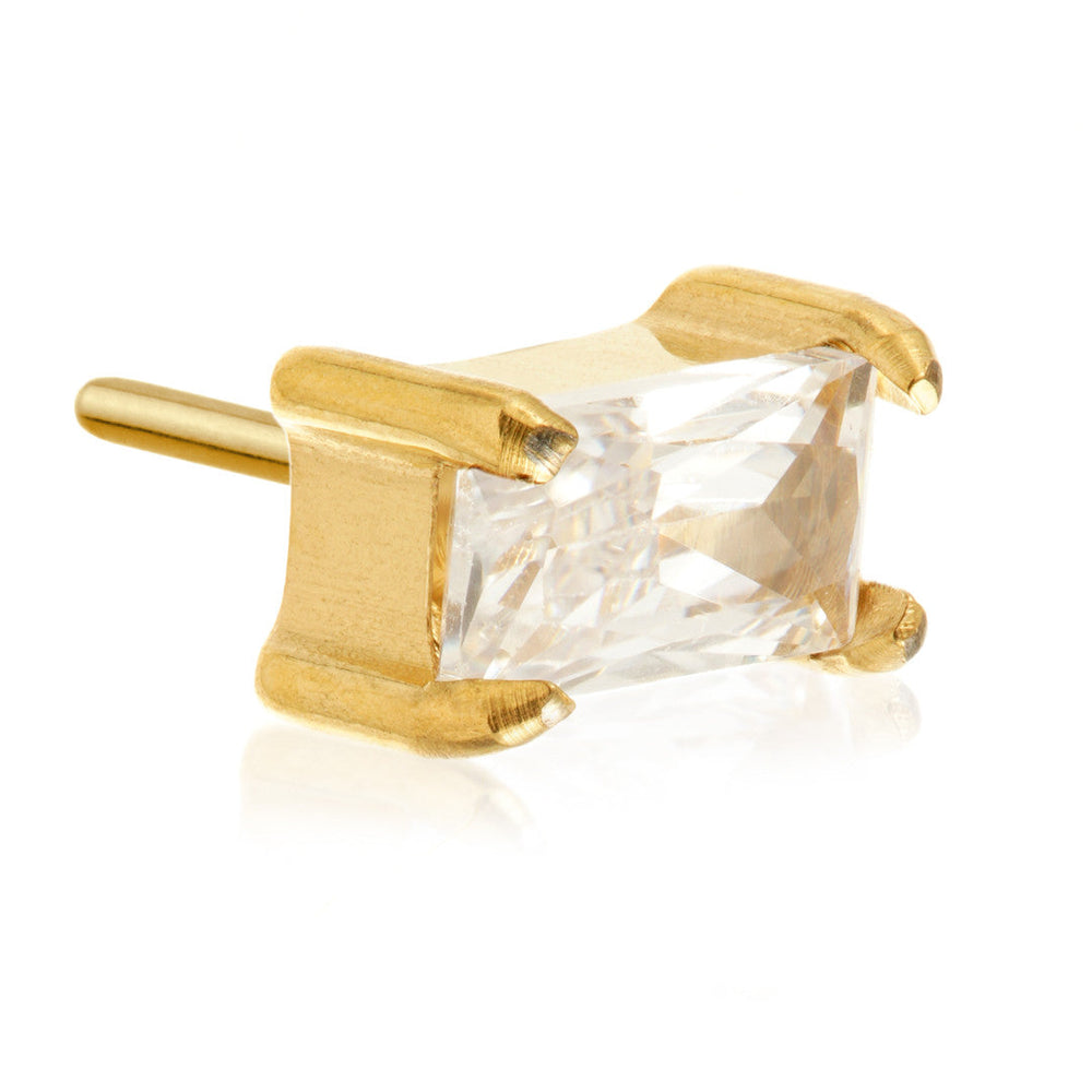 Zircon Gold Ti Threadless Mini Baguette Gem Attachment