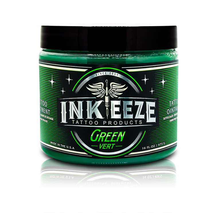 INK-EEZE Green Glide Tattoo Ointment - 16oz