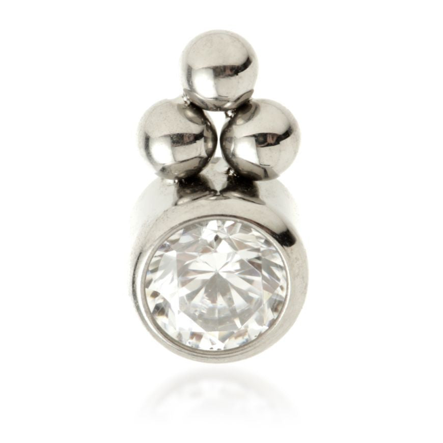 Ti Internal Bezel Gem with Tri Beads Attachment (1.2mm thread)