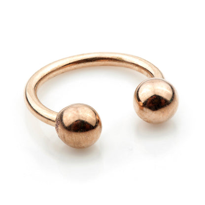 9ct Rose Gold Micro Circular Barbell - 1mm