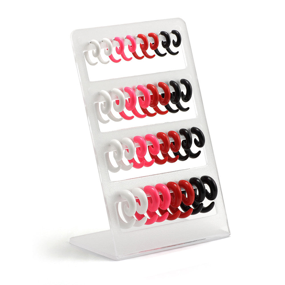 Fake Acrylic Spiral Display - Wt/Pk/Rd/Bk
