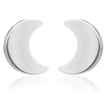 Titanium Moon Stud Earrings (Pair)