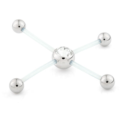 Steel Gem Ball PTFE for Quadruple Piercing