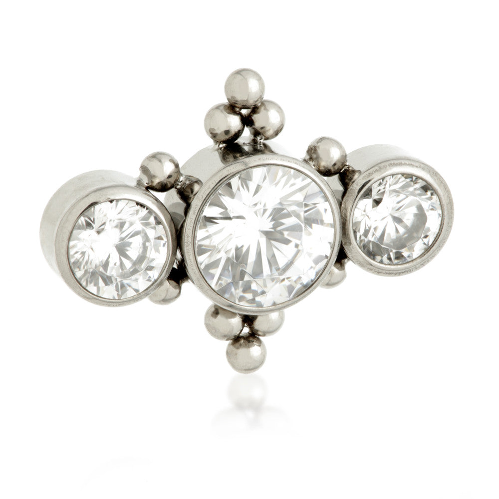 Ti Internal Triple Jewelled Attachment with Double Tri Bead (0.9mm thread)